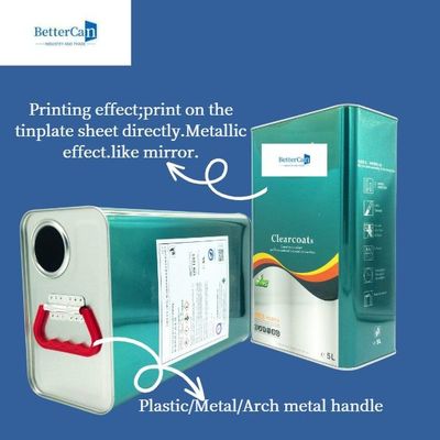 comprar El metal del cuadrado 5L puede, galón vacío de la pintura conserva para el endurecedor de la capa del deluente online manufacture