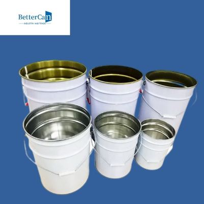 comprar Cubo blanco del metal 20L, cubo del metal de 5 galones con la fijación de la tapa online manufacture