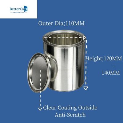 Almacenamiento de encargo de Tin Bucket Drum For Packaging del metal 1L de la poder redonda auto del metal