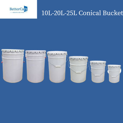 20L blanco Pail Bucket, tambor de acero apilable de 20 litros con la manija de acero