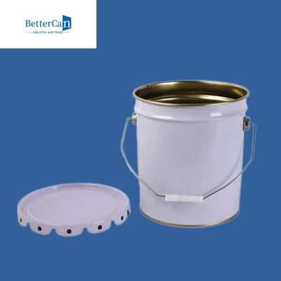 Cubo de acero blanco de 5 galones, reciclando las latas viejas de la pintura para embalar a Marine Coating