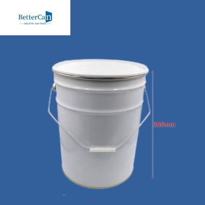 Cubo blanco anti del cubo 15L 20L de la pintura del metal del moho con la tapa