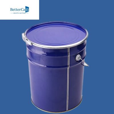 Cubo azul de la pintura del metal de 5 galones, metal redondo Pail With Handle