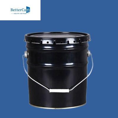 Aceite químico cubos del metal de 5 galones, cubo del negro de 20 litros con la manija