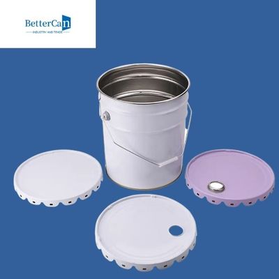 El metal que se puede volver a sellar pinta el cubo de Pail Bucket Metal Five Gallon con la tapa de la manija