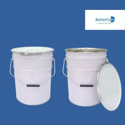 Cubo blanco de capa de soldadura de la pintura, cubo de 5 metales con el anillo de cerradura del hierro