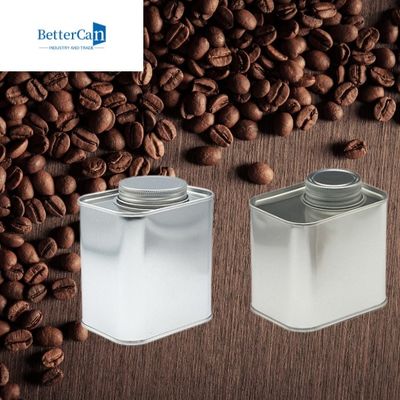 Café cuadrado vacío Bean Tin Container 18Oz L95mm*W75mm*H115mm