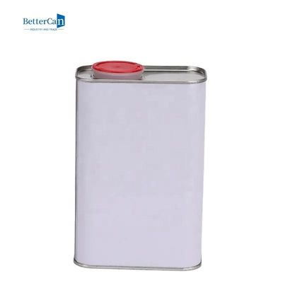 El cuadrado metal Tin Canisters de 1 cuarto de galón, vacia las latas vacías de 1 pintura del galón con la tapa plástica