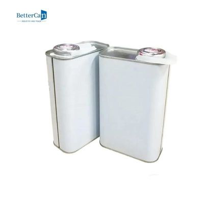 El cuadrado metal Tin Canisters de 1 cuarto de galón, vacia las latas vacías de 1 pintura del galón con la tapa plástica