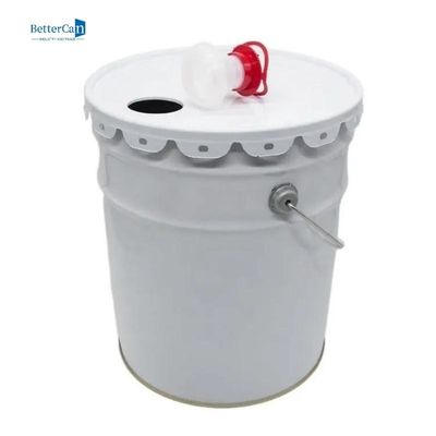 El blanco de adornamiento redondo de la poder 20L de la pintura pinta el cubo de 5 galones