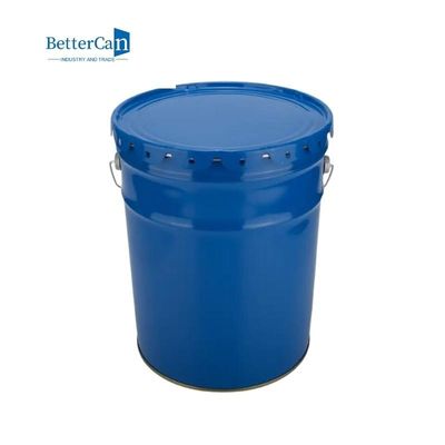 Tin Buckets pintado durable, metal vacío azul Pail With Lock Ring