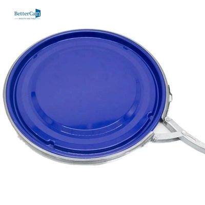 Tin Buckets pintado durable, metal vacío azul Pail With Lock Ring