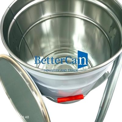 Cubo blanco de la pintura 5L metal Tin Pail With Lock Ring de 5 galones