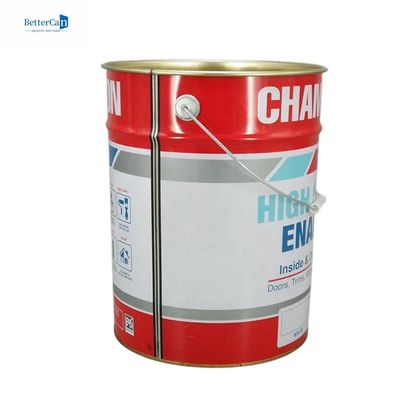 Cubo de pintura de metal blanco de 20L 5 galones Cubo de lata de metal con cerradura de anillo y junta de goma