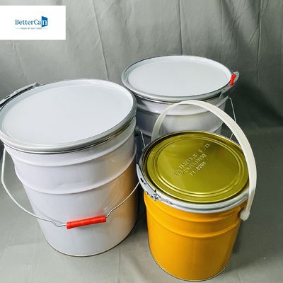 Cubo cónico de 18 litros con tapa de botella de flores 20 litros de lata vacía de metal