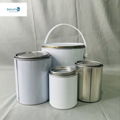 4 litros de cubos redondos de lata de madera 1 galón de OEM de pintura vacía