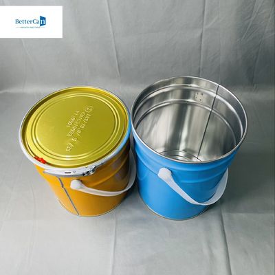 Cubo cónico de 5 litros con impresión de color Contenedor de pintura de mango de metal