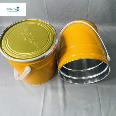 Cubo cónico de 5 litros con impresión de color Contenedor de pintura de mango de metal