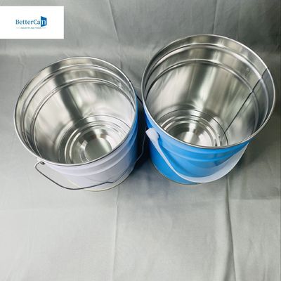 Cubo cónico de 5 litros con impresión de color Contenedor de pintura de mango de metal