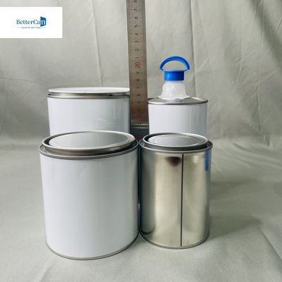 0.28 mm de espesor Blanco de pintura redonda latas de estaño con tapa triple apretada 1 litro cuadrado de lata de estaño vacía
