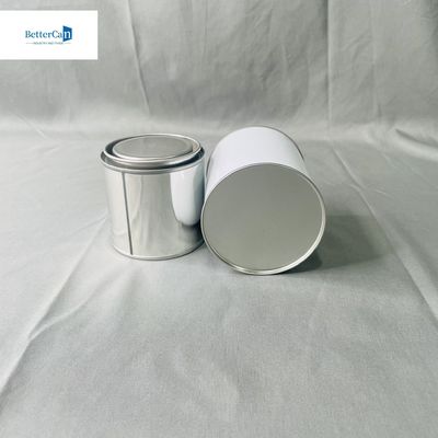 Envases redondas de pintura vacía de 2,5 litros, latas de hojalata de 500 ml, pintura redonda con revestimiento blanco
