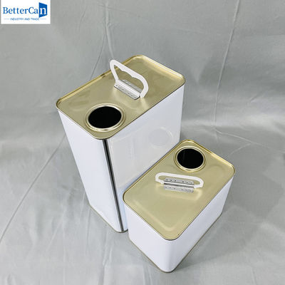Envases vacíos de lata de pintura rectangular de 5L
