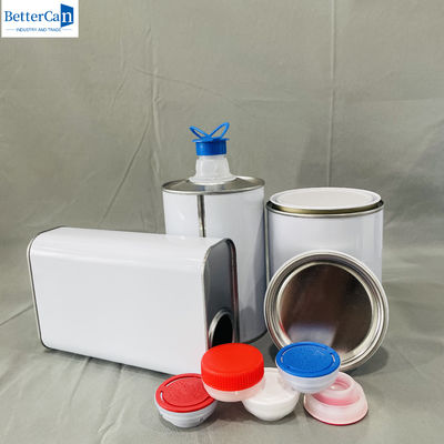 1 litro de latas de lata rectangulares vacías con tapa de plástico 500 ml de metal redondo