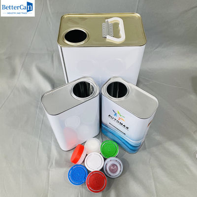 1 litro de latas de lata rectangulares vacías con tapa de plástico 500 ml de metal redondo