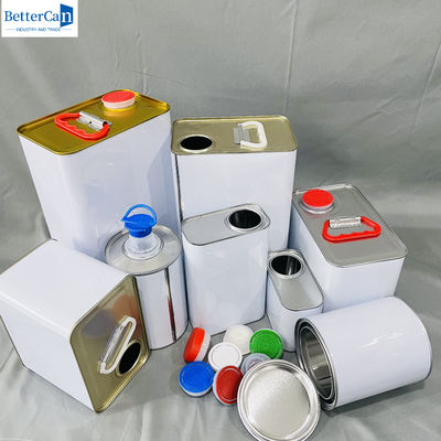 Cubo de pintura blanca 1 galón de latas de pintura para automóviles 4L de latas de pintura metálica vacía